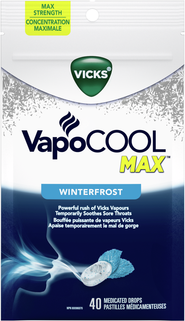 Vicks Vapocool Max Winterfrost Medicated Drops (40ct) - Quecan