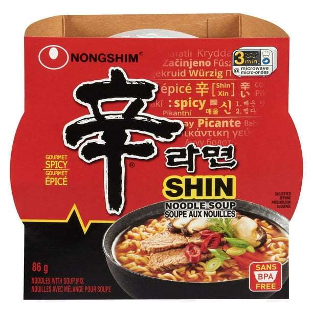 Nongshim Spicy Shin Bowl Noodle Soup (12x86g) - Quecan