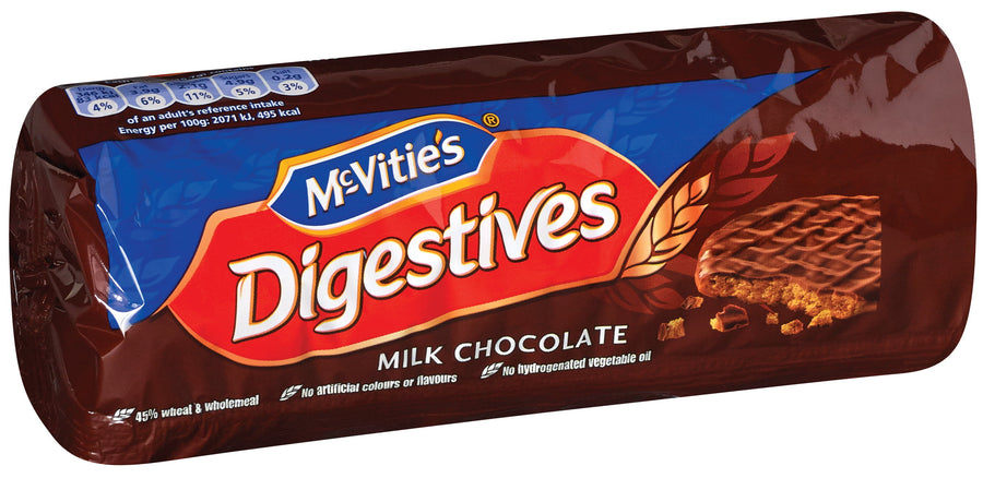 McVitie'S Digestive - Milk Chololate Flavor Coated Wheat Biscuits (300gm) - Quecan