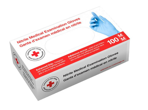 Canadian Red Cross Disposable Medical Nitrile Gloves (Pack of 100) - Quecan
