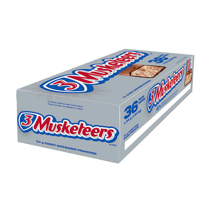 3 Musketeers Candy Bar (36x54gm) - Quecan