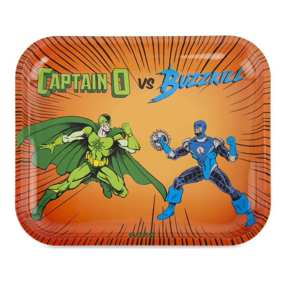 Ooze Rolling Tray Designer Series Captain O vs Buzzkill - Small Size - Quecan