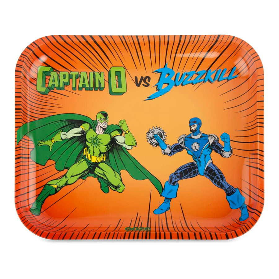 Ooze Rolling Tray Designer Series Captain O vs Buzzkill - Small Size - Quecan