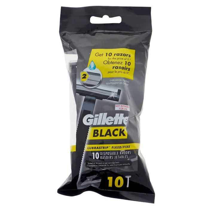 Gillette Black 10 Disposables Razors ( 3 Pack ) - Quecan