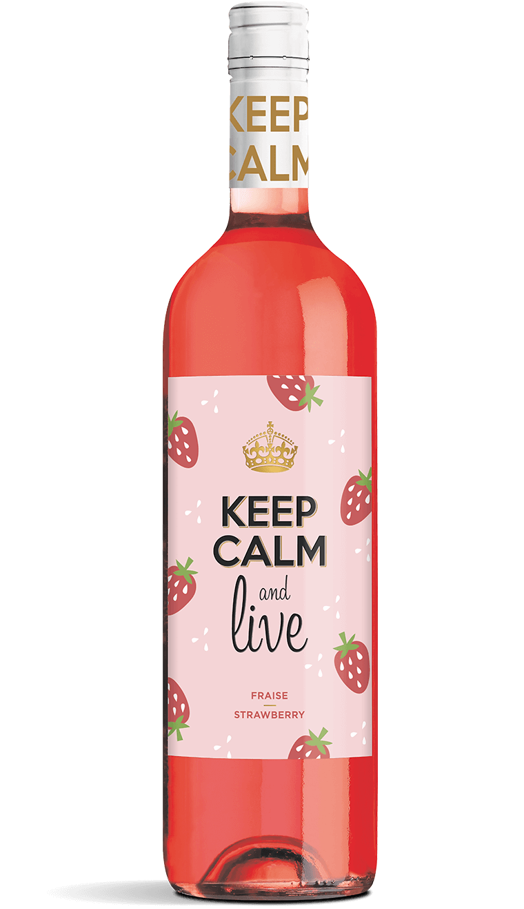 Wine keep Calm and Live - Fraise (750ML) - Quecan
