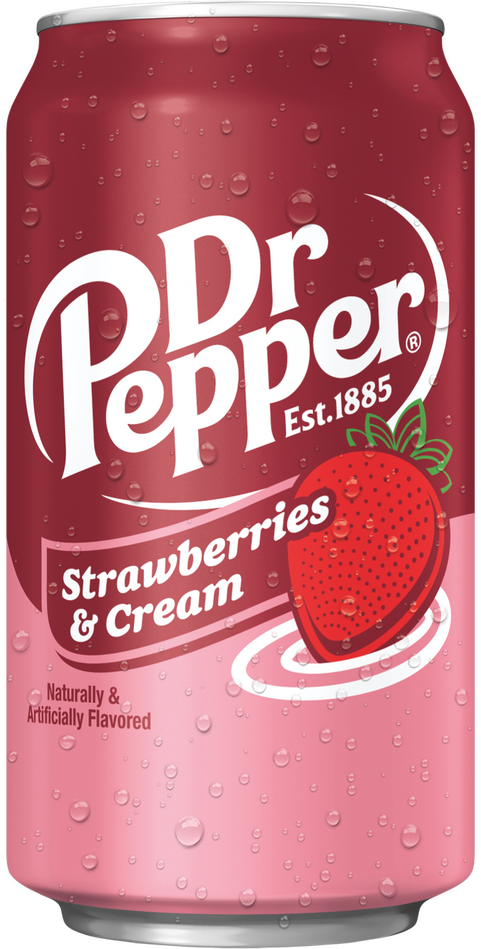 Dr Pepper - Strawberry & Cream Soft Drink (12 x 355ml) (Can Dep) - Quecan
