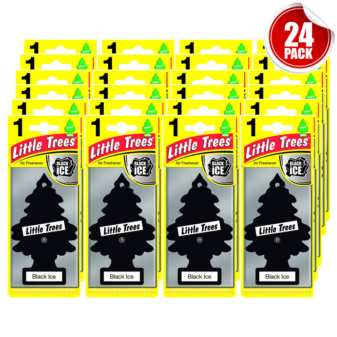 Little Trees Car Air Freshener (Pack of 24) Black Ice - Quecan