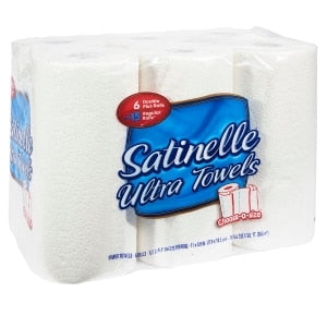 Satinelle Ultra Towels (6 Double Plus Rolls) - Quecan