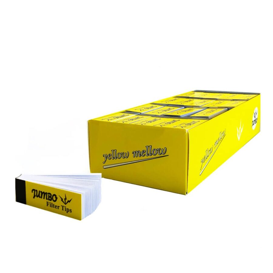Jumbo Bleached Filter Tips Mellow Yellow (100pcs/display) - Quecan