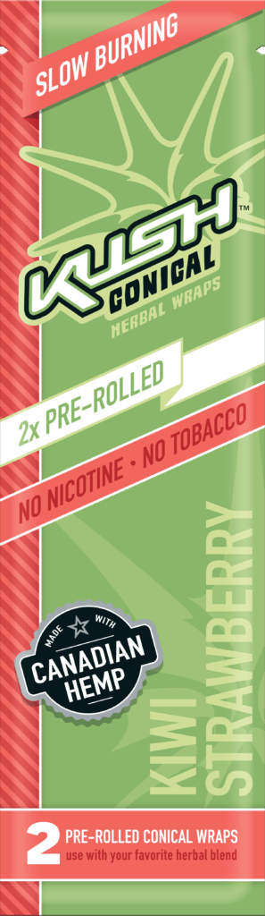 Kush - Conical Kiwi Strawberry Herbal Wraps (Box of 15) - Quecan