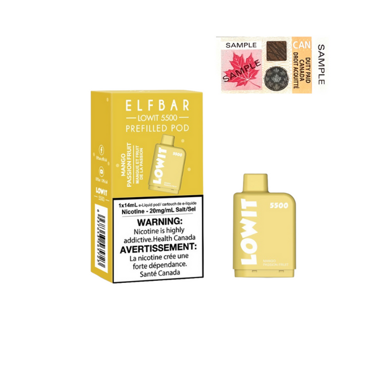 ELF Bar LOWIT 5500 Prefilled Pods - (20mg/ml)  (STAMPED) - Quecan