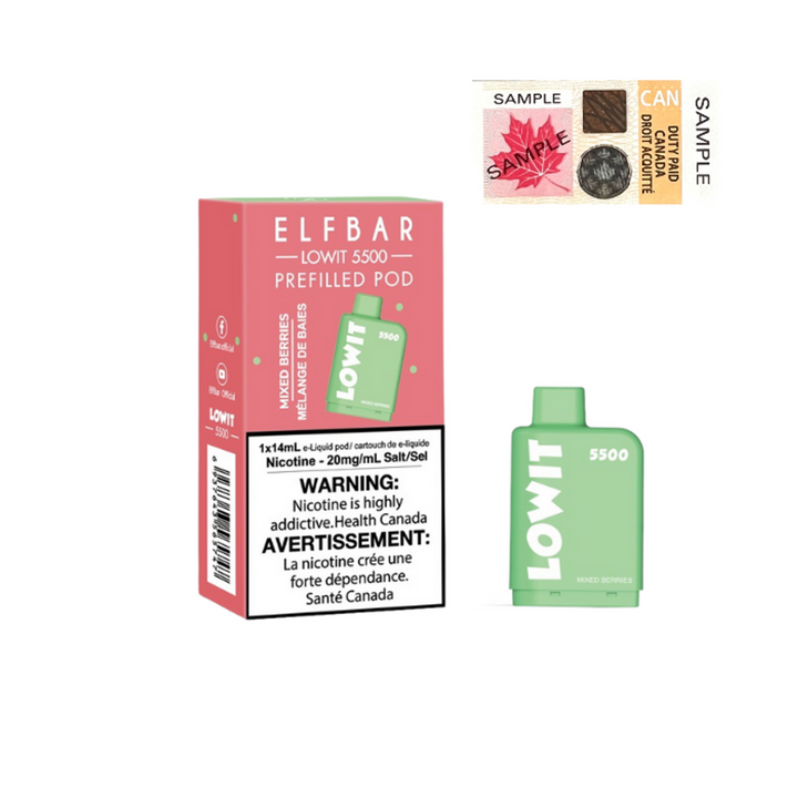 ELF Bar LOWIT 5500 Prefilled Pods - (20mg/ml)  (STAMPED) - Quecan
