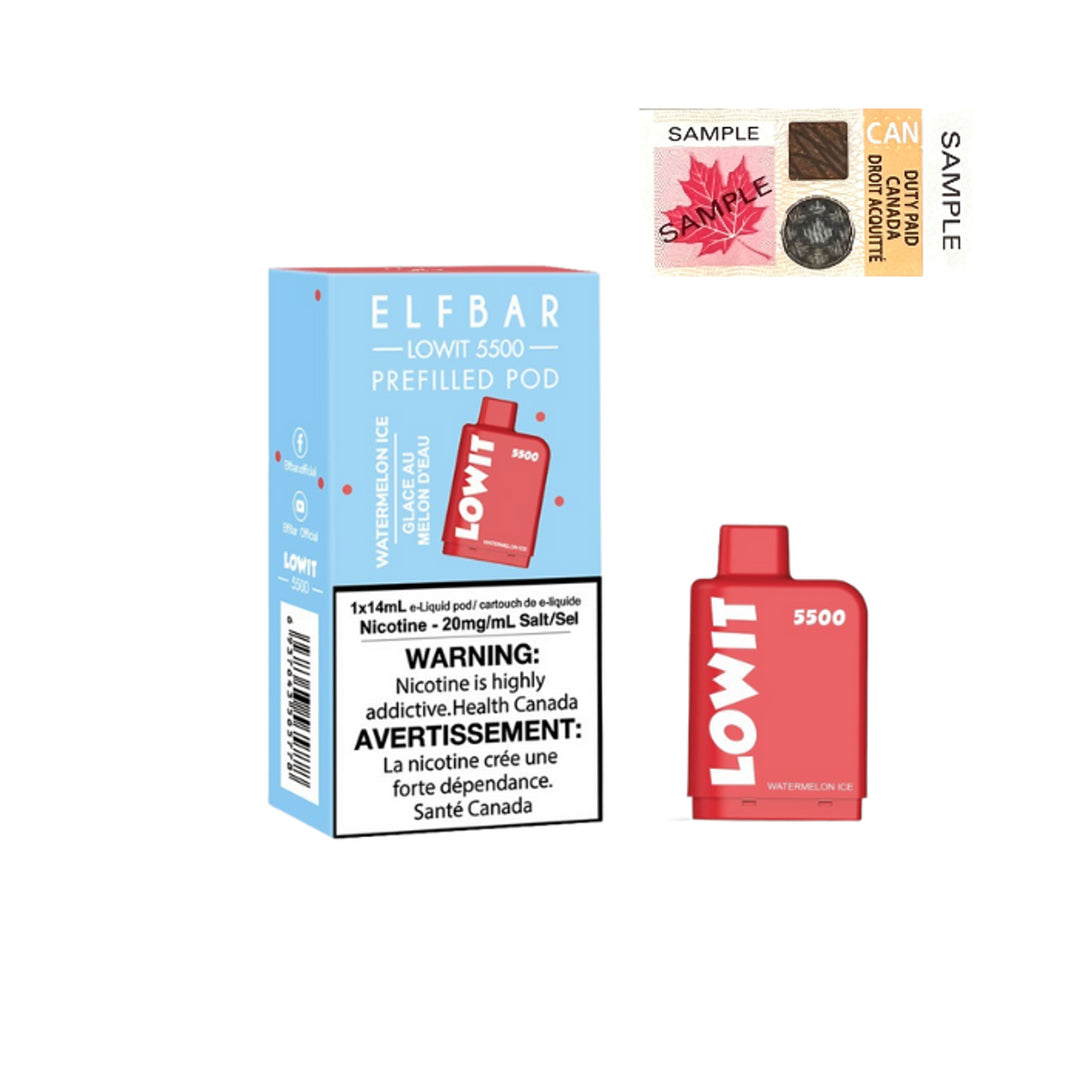 ELF Bar LOWIT 5500 Prefilled Pods - (20mg/ml)  (STAMPED) - Quecan