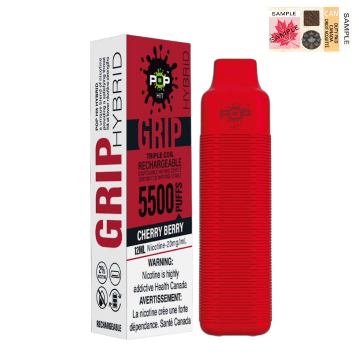 Pop Hybrid Grip 5500 Puff Rechargeable Vape Device  - (20mg/ml) (STAMPED) - Quecan