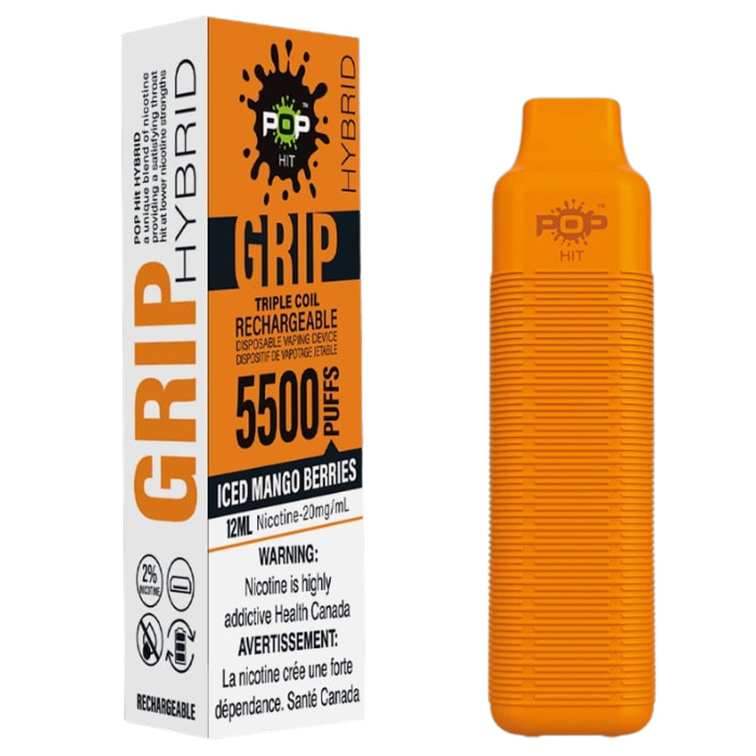 Pop Hybrid Grip 5500 Puff Rechargeable Vape Device  - (20mg/ml) (STAMPED) - Quecan
