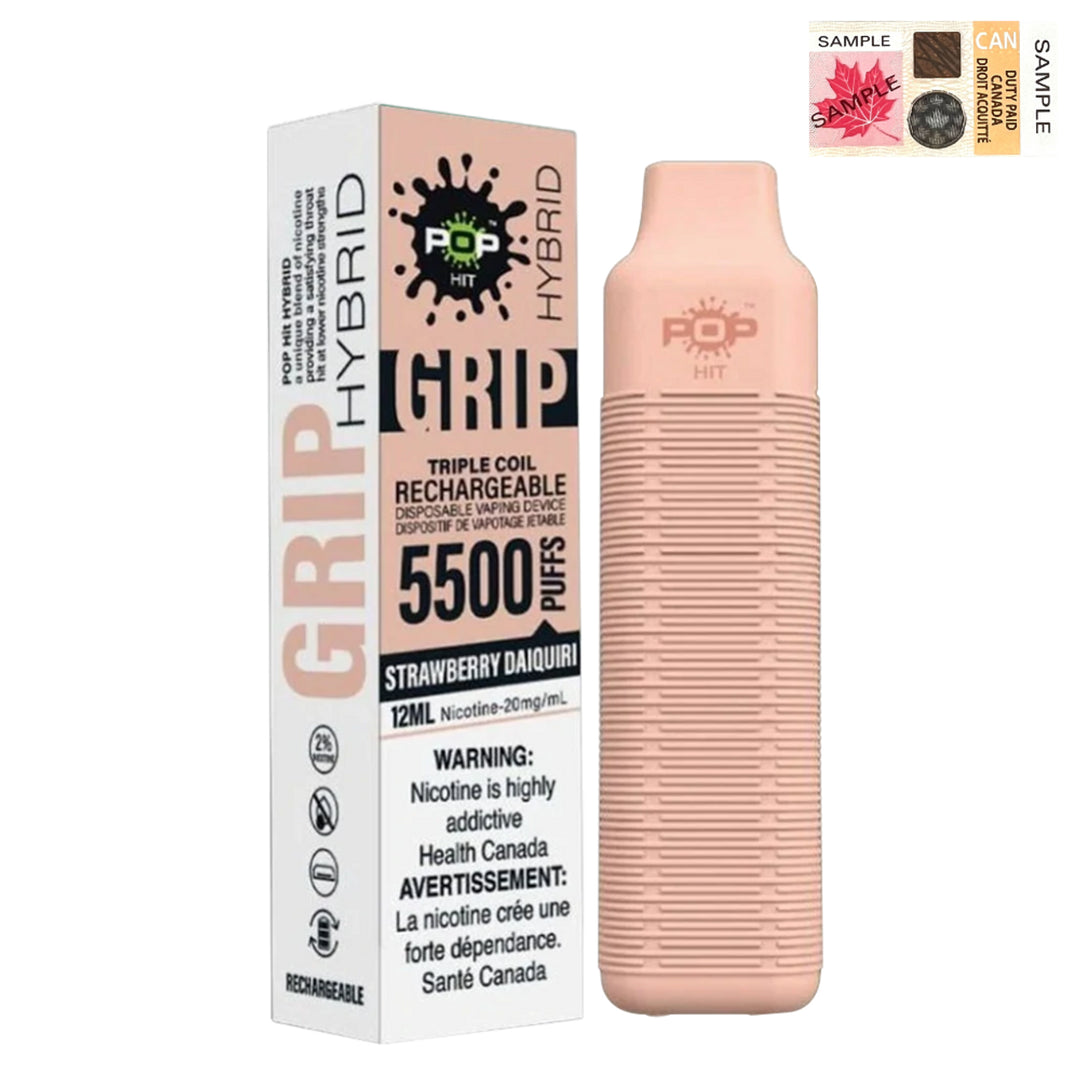 Pop Hybrid Grip 5500 Puff Rechargeable Vape Device  - (20mg/ml) (STAMPED) - Quecan