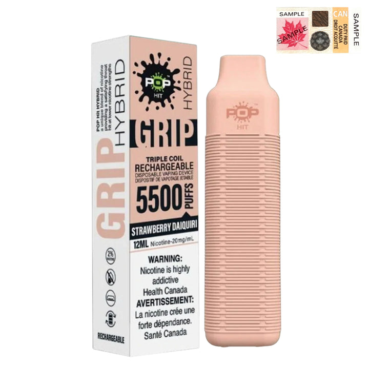 Pop Hybrid Grip 5500 Puff Rechargeable Vape Device  - (20mg/ml) (STAMPED) - Quecan