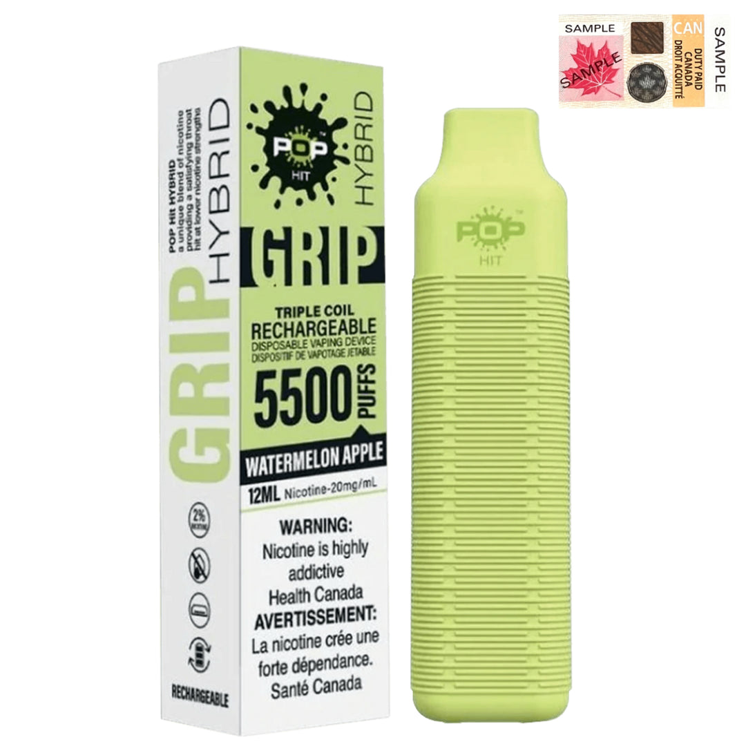 Pop Hybrid Grip 5500 Puff Rechargeable Vape Device  - (20mg/ml) (STAMPED) - Quecan