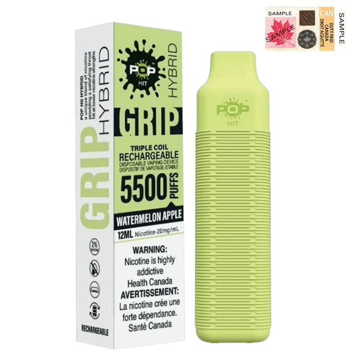 Pop Hybrid Grip 5500 Puff Rechargeable Vape Device  - (20mg/ml) (STAMPED) - Quecan