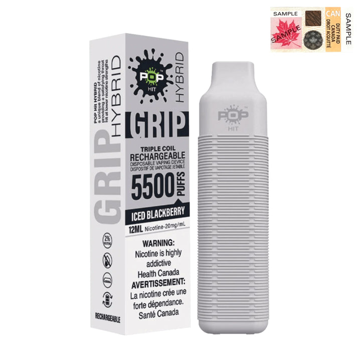 Pop Hybrid Grip 5500 Puff Rechargeable Vape Device  - (20mg/ml) (STAMPED) - Quecan