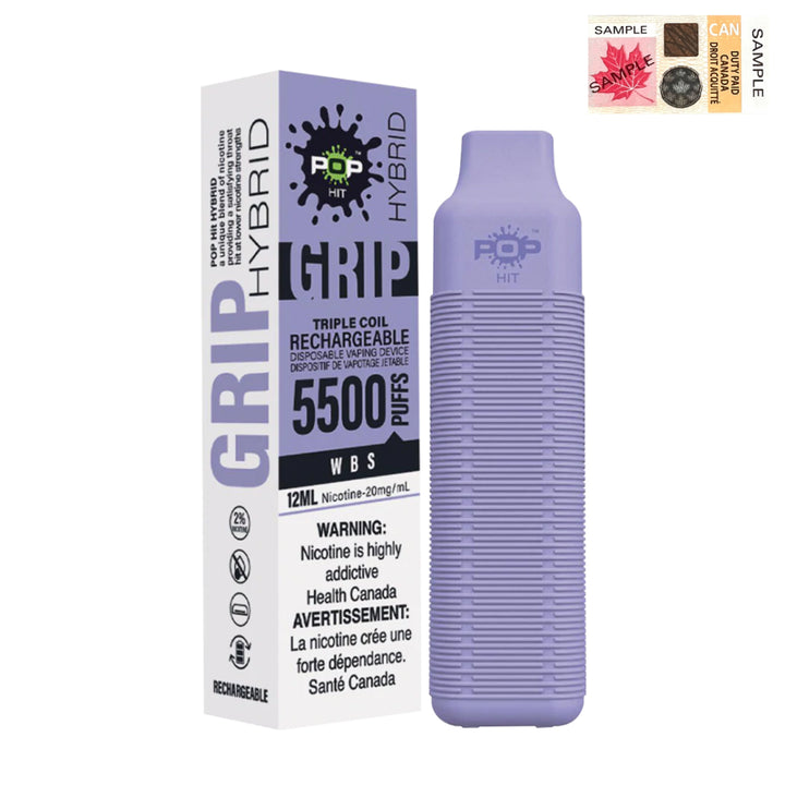 Pop Hybrid Grip 5500 Puff Rechargeable Vape Device  - (20mg/ml) (STAMPED) - Quecan