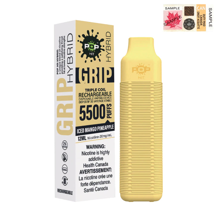 Pop Hybrid Grip 5500 Puff Rechargeable Vape Device  - (20mg/ml) (STAMPED) - Quecan
