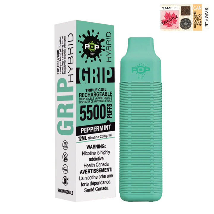 Pop Hybrid Grip 5500 Puff Rechargeable Vape Device  - (20mg/ml) (STAMPED) - Quecan