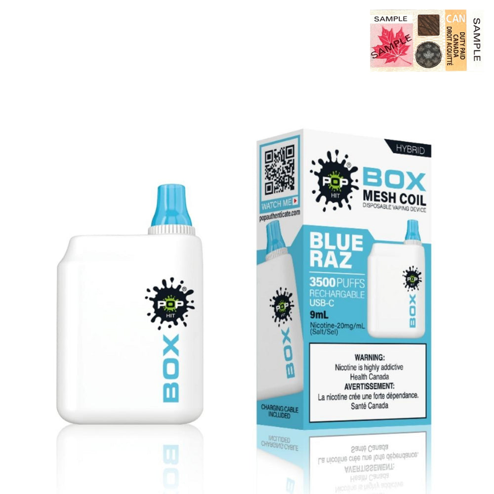 Pop Hit Box -  Mesh Coil Hybrid  3500 Puffs  -  (20mg/ml) (STAMPED) - Quecan