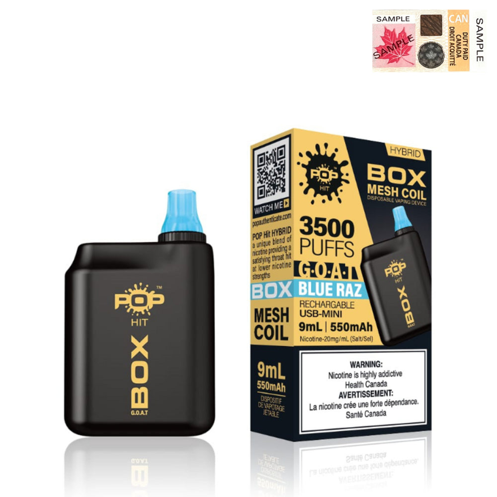 Pop Hybrid Box G.O.A.T 3500 Puff Rechargeable Vape Device - (20mg/ml)(STAMPED) - Quecan