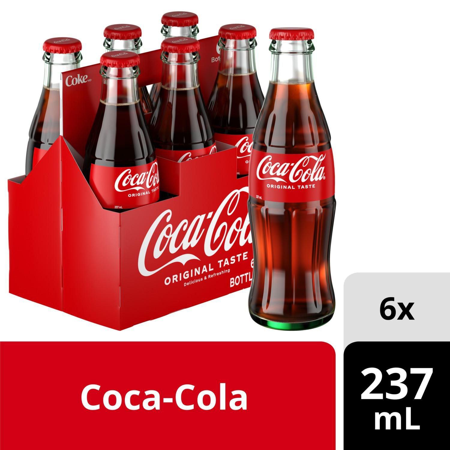 Coca-Cola - Bouteille en verre pour boissons gazeuses (4 x 6 x 237 ml) (Can  Dep)