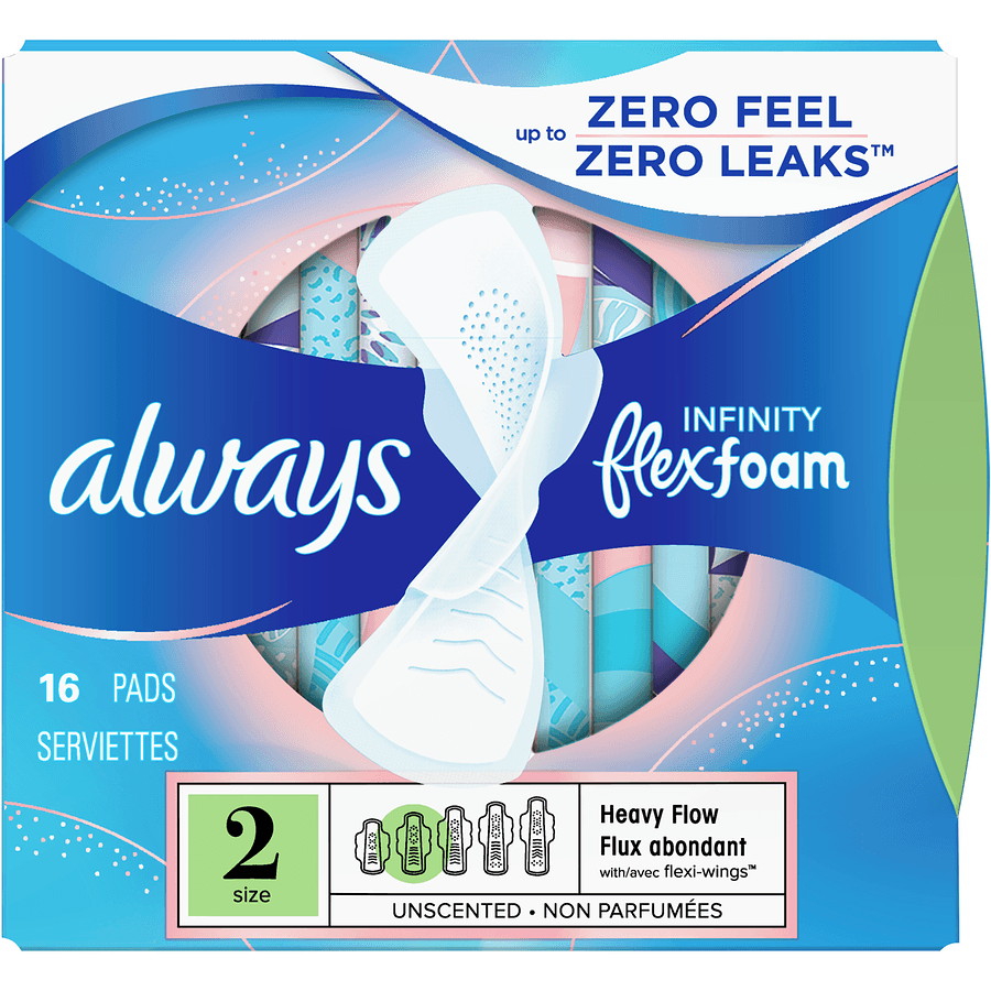 Always Infinity Flex Foam Size 2 Heavy Flow - Quecan