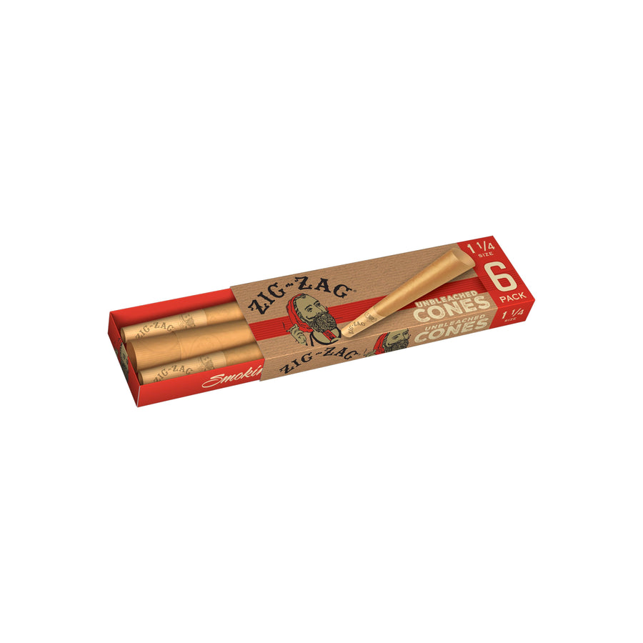 Zig Zag - Unbleached 1 1/4 Cones (Box of 24) - Quecan