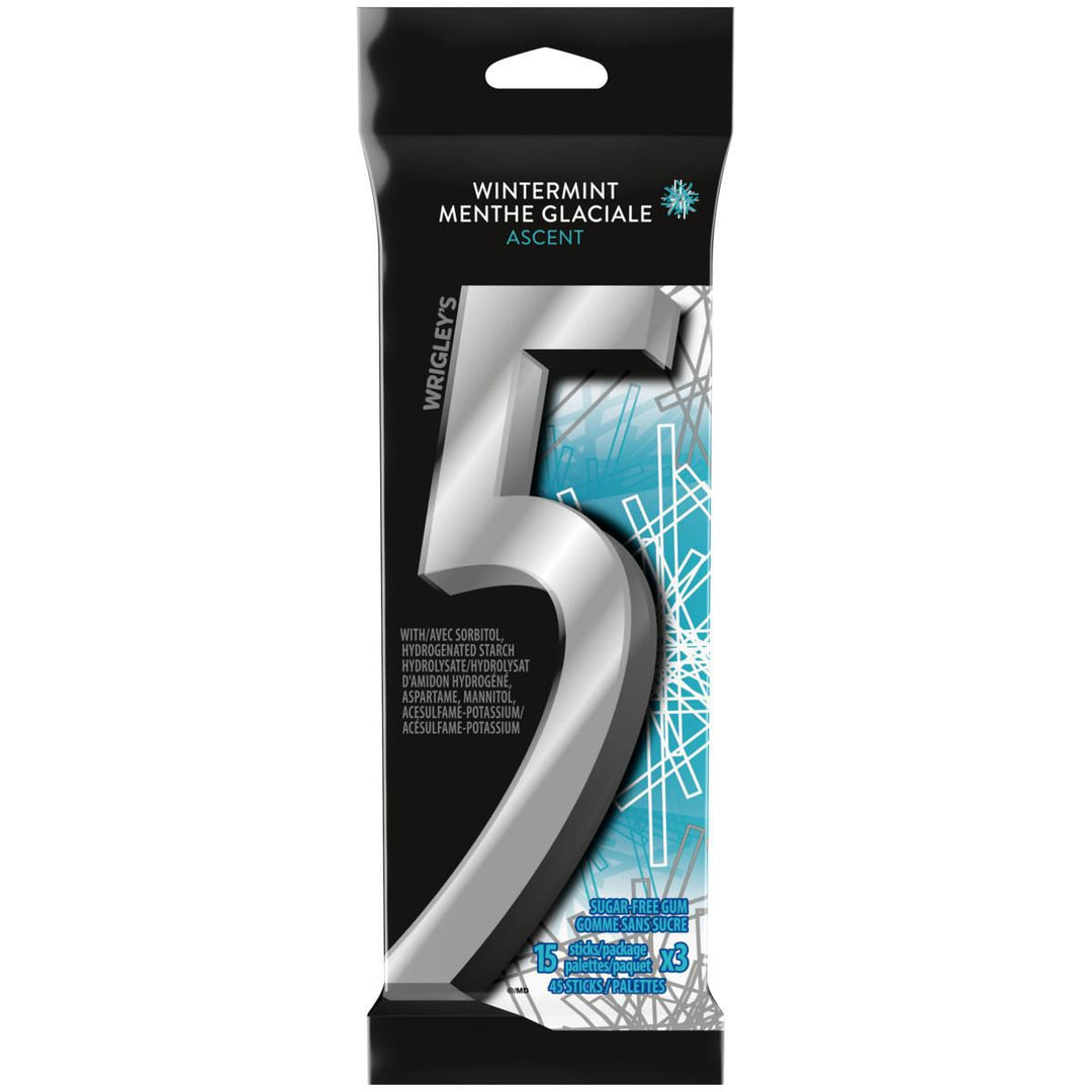 Wrigley's 5 Wintermint Ascent Sugar Free Gum (15 x 3pc) - Quecan