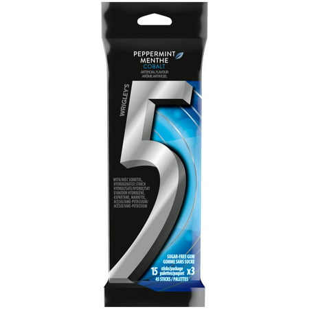 Wrigley's 5 Peppermint Cobalt Sugar Free Gum (15 x 3pc) - Quecan