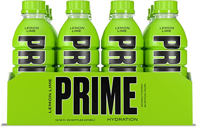 Prime Hydration Drink Sports Beverage Lemon lime, Naturally Flavored  12-pk