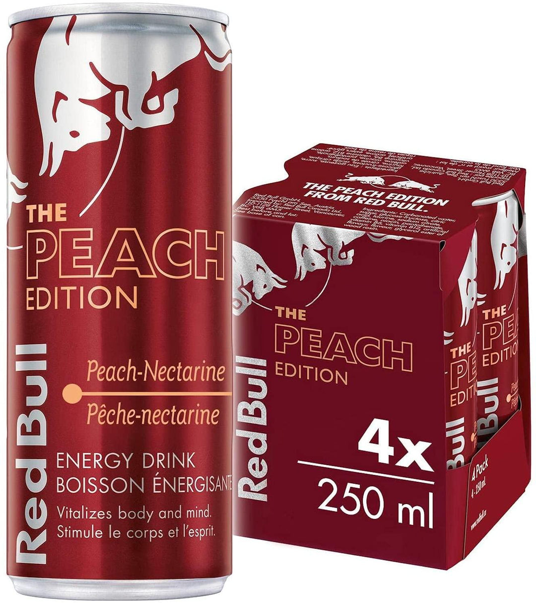 Red Bull - Peach Edition (4 x 6 x 250ml) (Can Dep) - Quecan