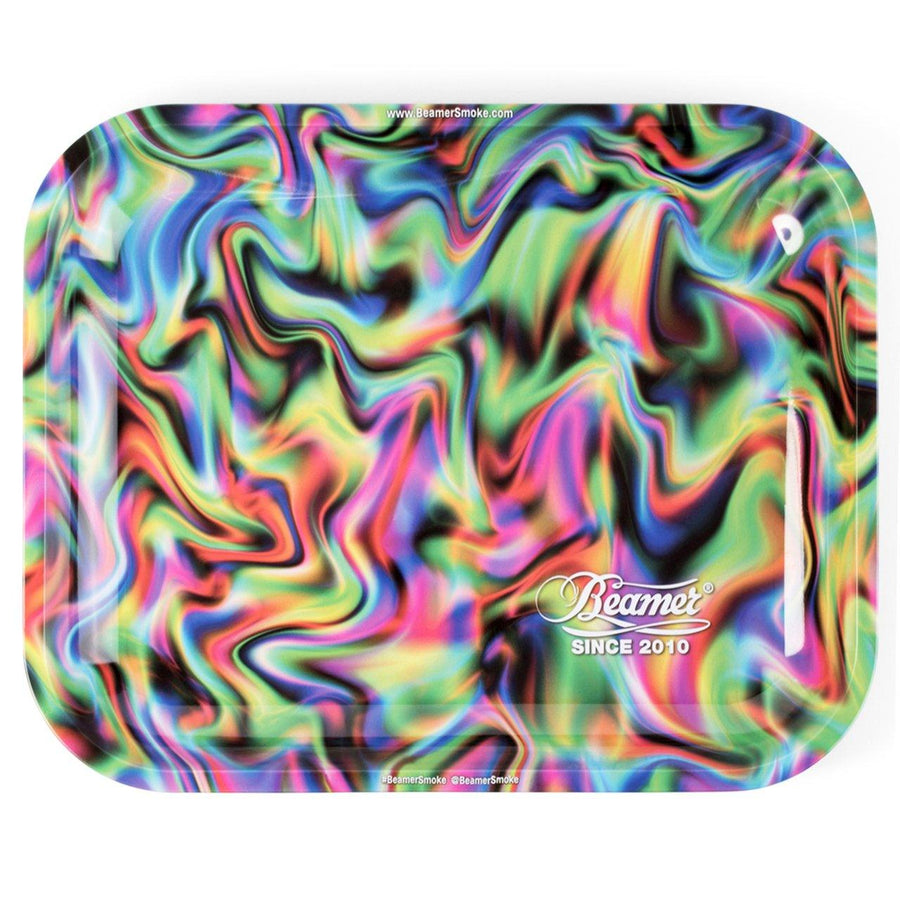 Beamer Large Metal Rolling Tray - Trippy (13.5” X 11”) - Quecan