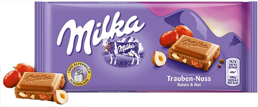Milka Raisin Nut (22 x 100g) - Quecan