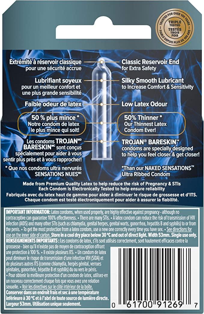 Trojan Condoms - Ultra Thin Bareskin (Pack of 6) - Quecan