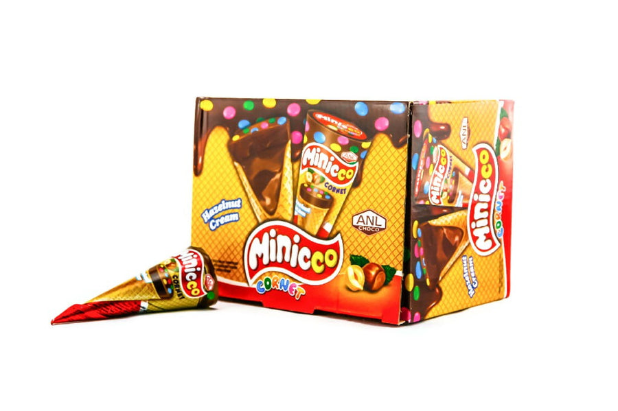 Minicco -  Cornet Hazelnut Cream (24x25g) - Quecan