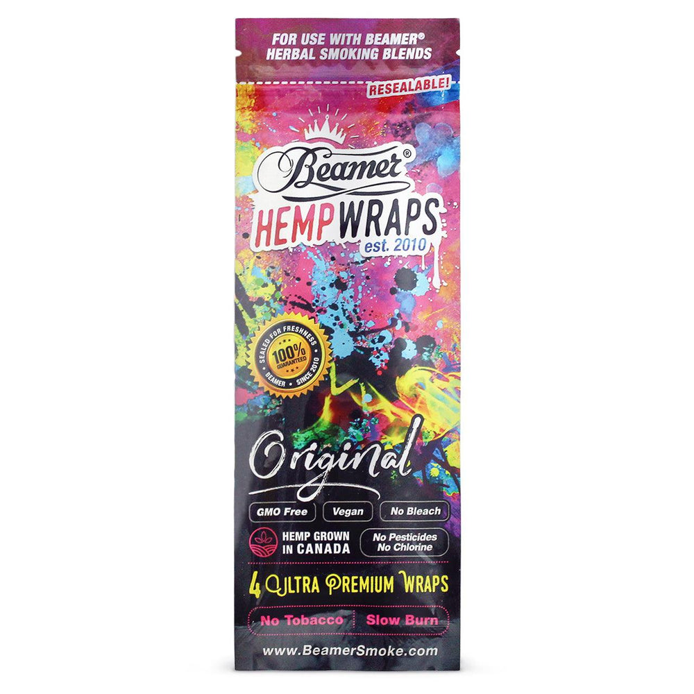 Beamer Original Size Vegan 4 Hemp Wraps (Box of 25) - Quecan