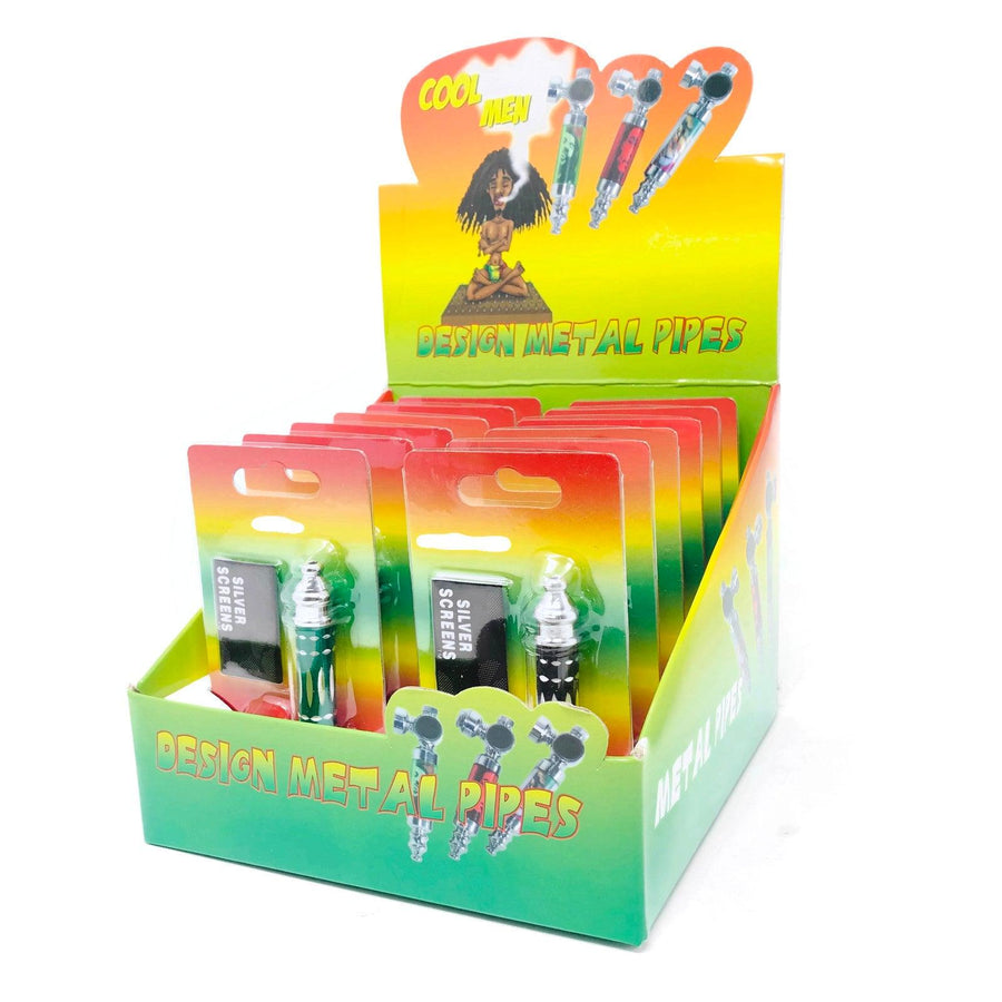 Cool Men - Metal Pipes With Screen (Box of 12) Regular - Quecan