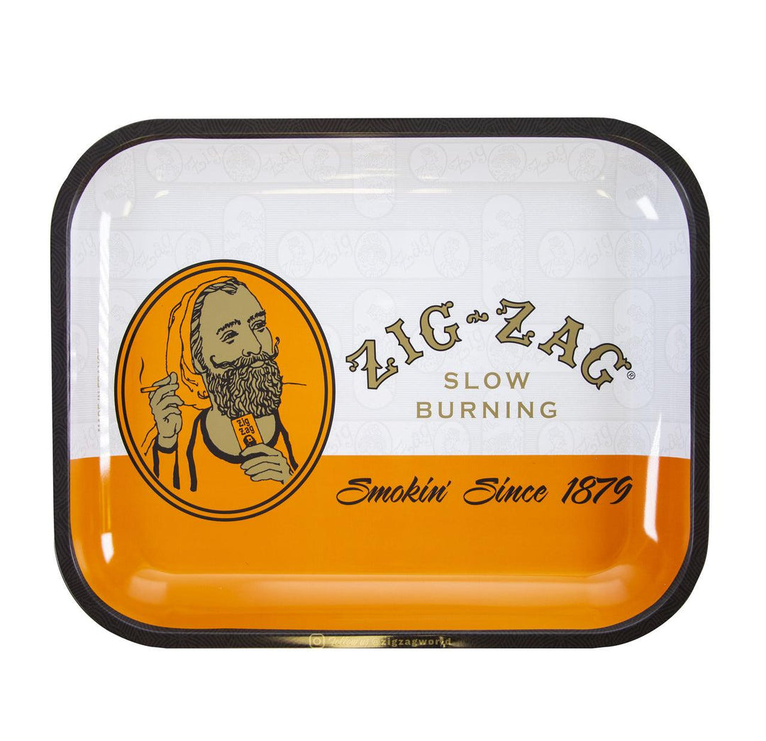 Zig-Zag Large Metal Rolling Tray - Classic Orange (14” X 11”)11 - Quecan