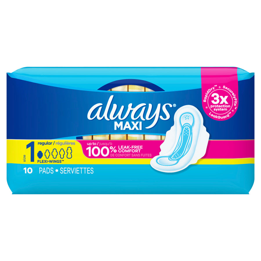 Always Maxi - Size 1 Regular (Pack of 10) - Quecan