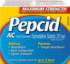 Pepcid AC Maximum Strength Famotidine Tablets 20mg Acid Controller -5 Tablets - Quecan