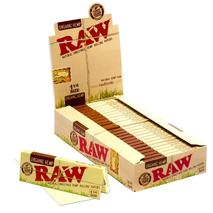 Raw Organic Hemp 1 1/4 Rolling Paper (Box of 24 Booklets) - Quecan