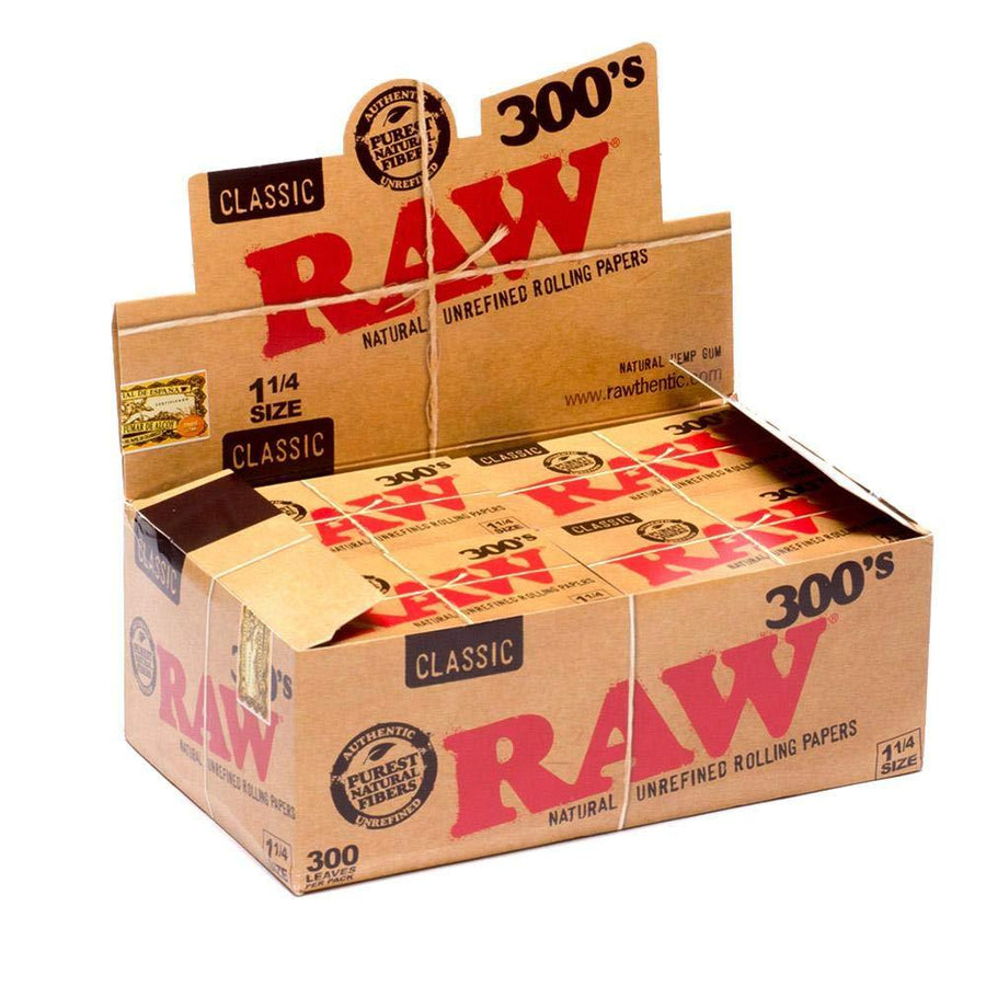 Raw Classic 1 1/4 300's Rolling Paper (Box of 40) - Quecan