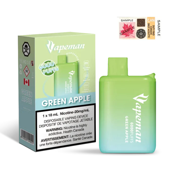 VAPEMAN 6000 Puffs Disposable Device - (20mg/ml) (STAMPED) - Quecan