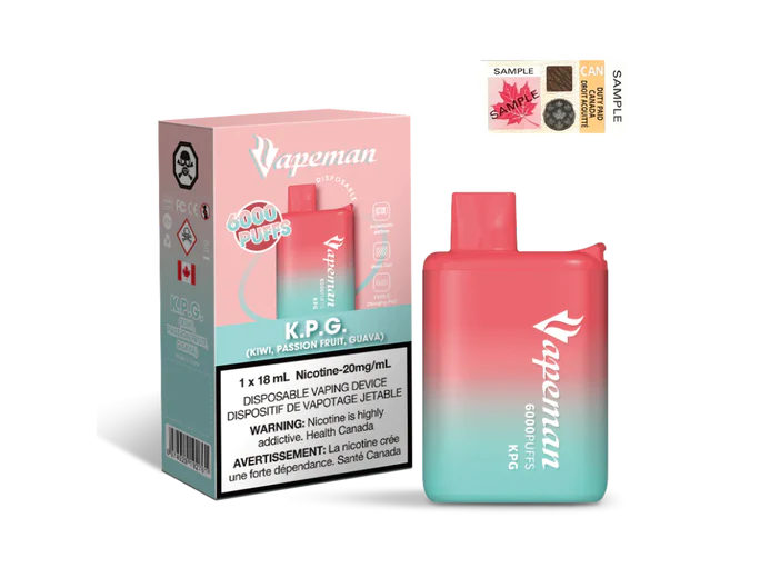 VAPEMAN 6000 Puffs Disposable Device - (20mg/ml) (STAMPED) - Quecan