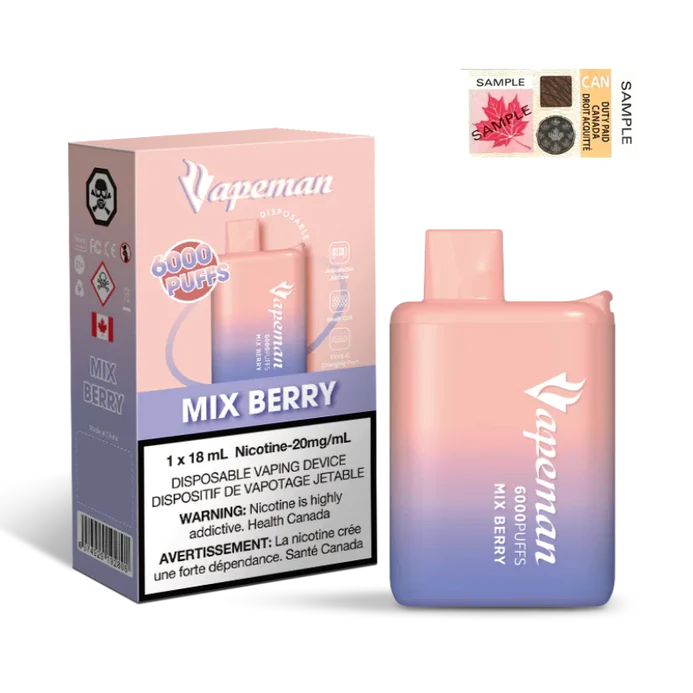 VAPEMAN 6000 Puffs Disposable Device - (20mg/ml) (STAMPED) - Quecan